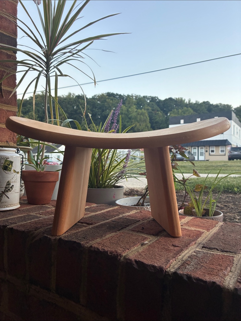 Spoko Handcrafted Wooden Meditation Stool - Natural Wood Finish